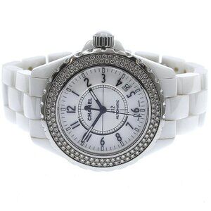 CHANEL J12 H0969 Diamond bezel white ceramic white Dial Automatic Men's